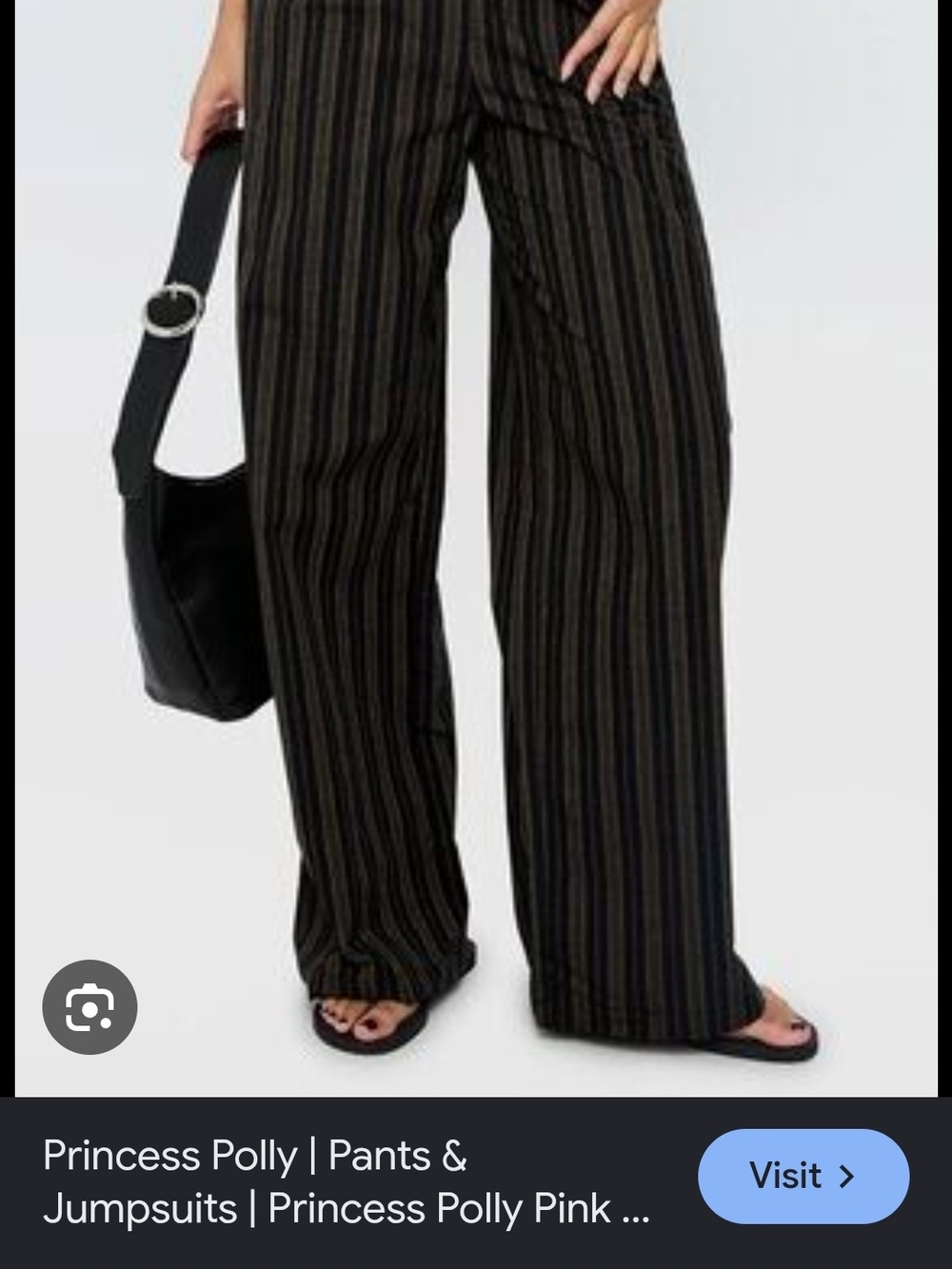 Princess Polly Black Pinstripe Wide Leg Trousers